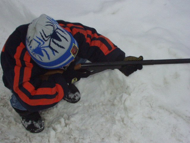 Timothy is going to sneak up on the target :) hehe