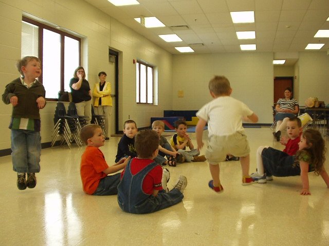 Elijah played 'hop - hop - bunny'. I took the picture at the perfect time!!