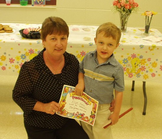 Mrs. Jackson and Elijah pose for a quick picture :)