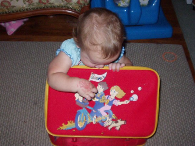 Abigail packed herself and she is ready to go to Mamaws house!!!!