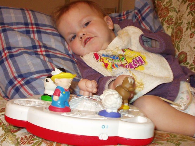 Mary was hitting the animals on this toy :) She is getting to be such a big girl :)