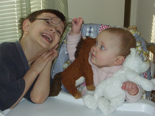 Those are my glasses!!! And I wonder why they have to be fixed every week!! (mommy)