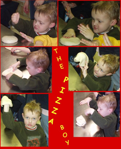 Elijah went on a trip to Mozzi's and they let all of the little kids play with dough :)