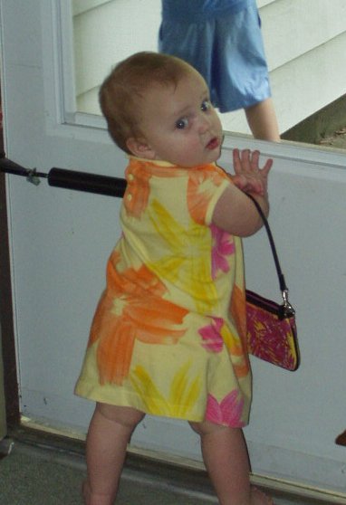 Abigail is ready to head out the door :) 