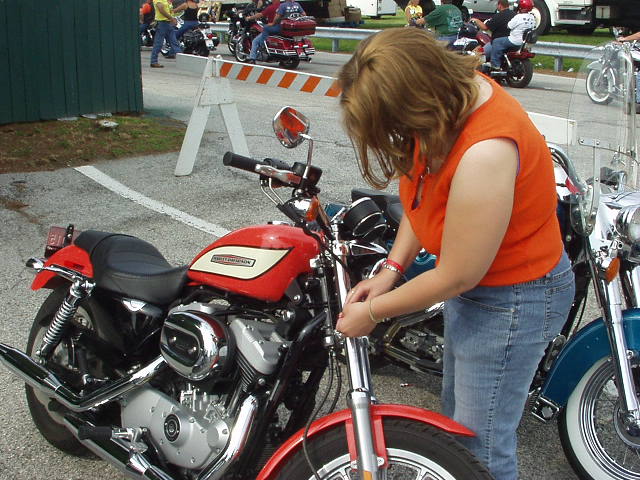 Ethel and I have matching arm bands :)