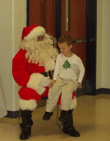Elijah told Santa that he wanted a puppy!   (umm..NO)