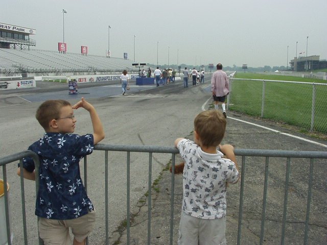 I can't believe we get to watch Daddy race!!!