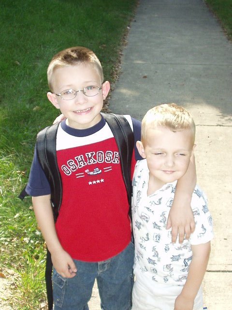 Elijah was very excited to watch Timothy get off of the bus!