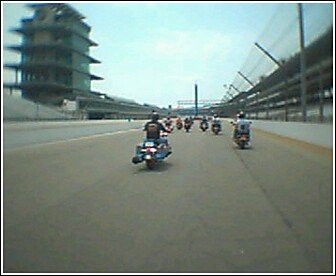 I took this picture as I was going around the track (with my phone). And I am still alive :)