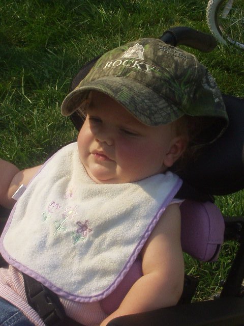 Mary borrowed Uncle Josh's hat! She is going to go hunting!!