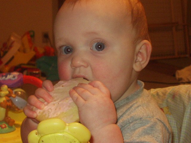 Abigail loves her cookie :O