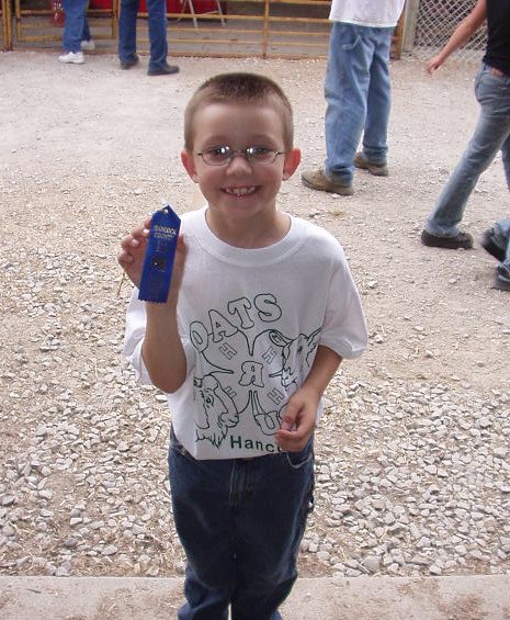 Timothy and his 1st place ribbon :)