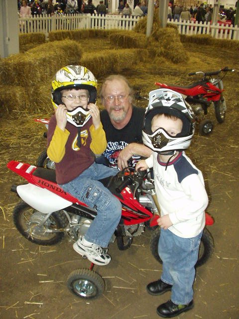 Timothy and Elijah had their picture taken with my instructor from ABATE!!! Cool huh!