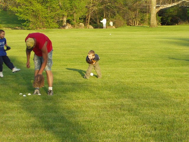 I caught 3 balls and hit 3 balls :) (silly pic)