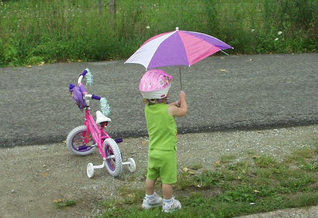 I just wanted to ride my new bike :( It just had to rain!