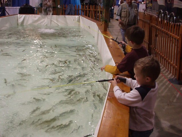 Timothy and Elijah are fishing at the Expo :)