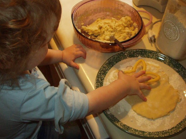 Abigail made bunny cookies all by herself :)