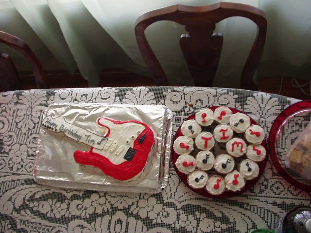 Timothy's cake and cupcakes!