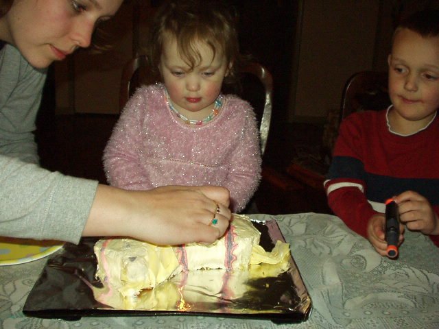 I think this is the second...maybe third time that I had to light the candles.. so that we could make it to the end of "Happy Birthday to You!!"