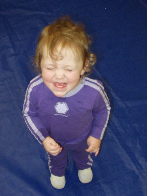 Abigail was just happy to be out of the stroller :)