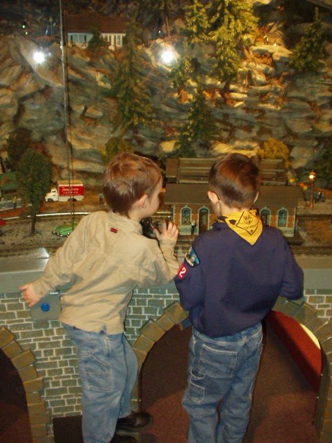 Timothy and Elijah loved watching the trains go by!