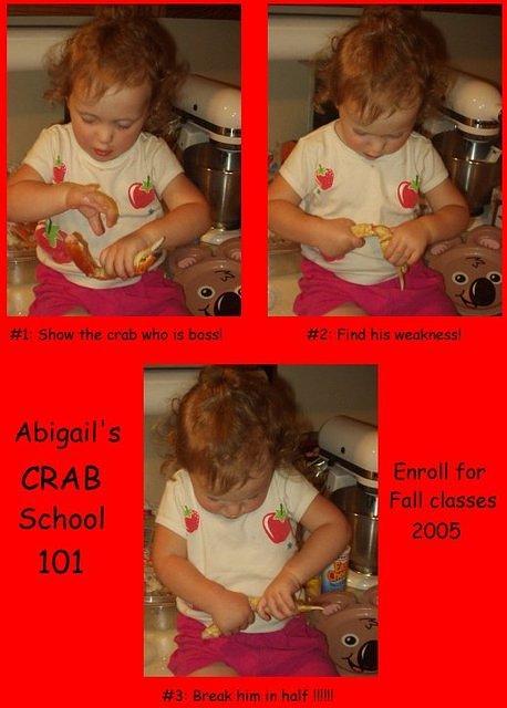 I love crab and lobster!!!! Now it's *really* going to cost Daddy when we go out for seafood!!!!