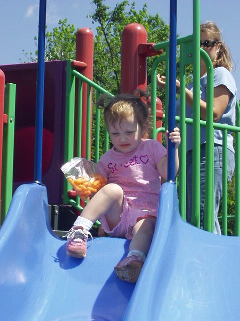 Watch me..I'm going down the slide!!