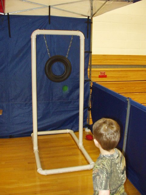 Elijah passed the ball right in the middle of the tire!!!!