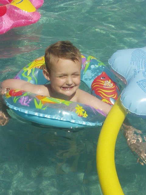 It took A LOT of talking to get Elijah into the pool. Even more to get him out to go home!!!!