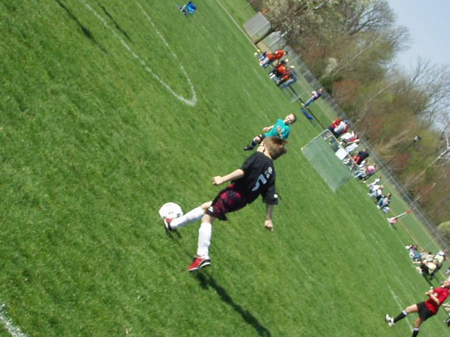 Timothy has the ball and he's headed down the field!!