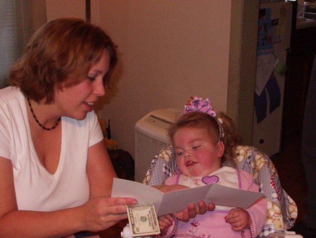 I have $10 from Great Grandpa and Great Grandma!