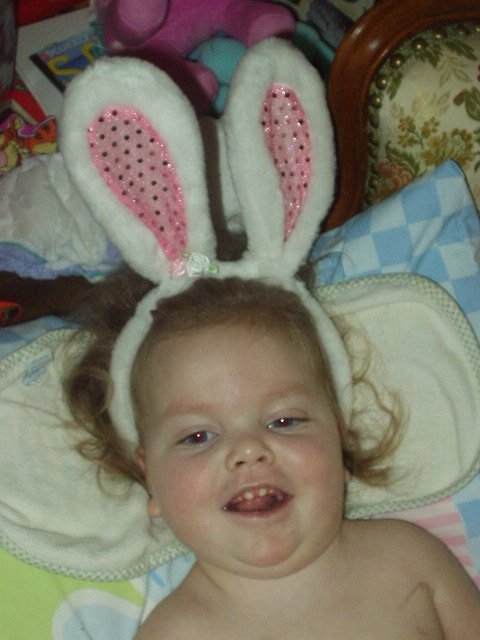 Mary is sooo hoppy with her new ears from Uncle Josh, Aunt Jenny, Caitlyn and Aidan :)