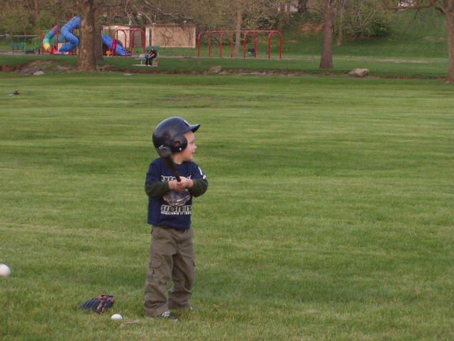 Coach thought the bat might have been to heavy! Looks like it! Elijah had a blast :)