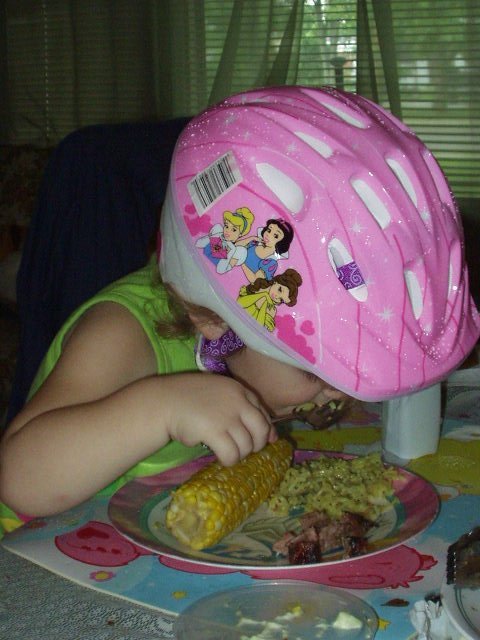 The girl loves the helmet!!