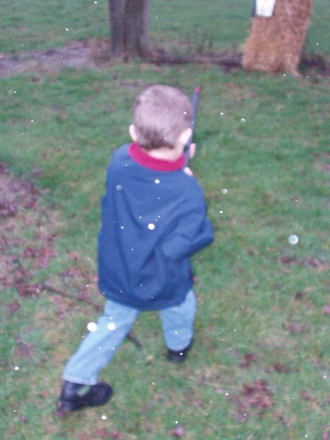 Elijah is going to sneak up on the target :) hehe