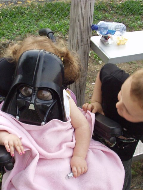 Luke...I'm yer seeester!! (say it in a redneck voice) Elijah and Daddy are watching the Star Wars movie right now!! Elijah was soooo excited to go (at 12AM !!!)