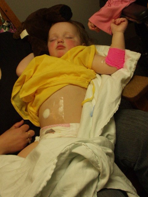 Abigail put her neigh neigh on her head and fell asleep. She had surgery Friday. She is doing really well :)