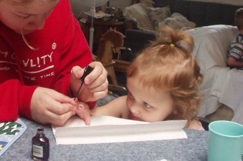 Aunt Joni is going to make my nails look so pretty!!