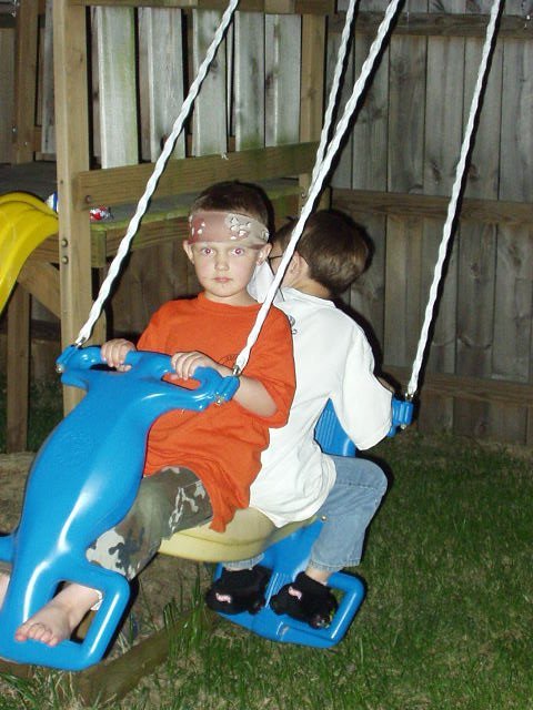 Timothy and Elijah like to ride the Star Wars Cruiser!!! lol