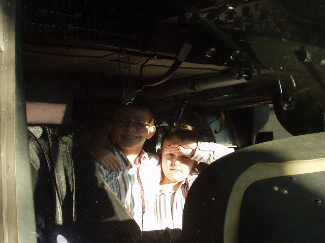 I took this picture through the windshield of the Blackhawk. Our Saturday trip to the National Guard post was awesome!!:)