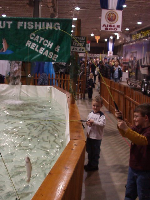 Look how my fishing pole is bent!!