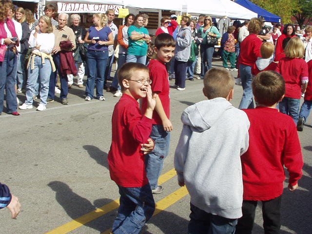 Timothy is happy to see that Mamaw made it to the parade of flowers!