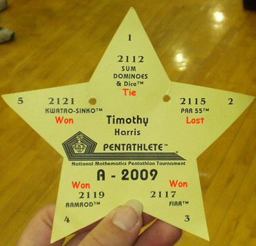 These games are hard!! Timothy was awarded the bronze medal for his score!!!