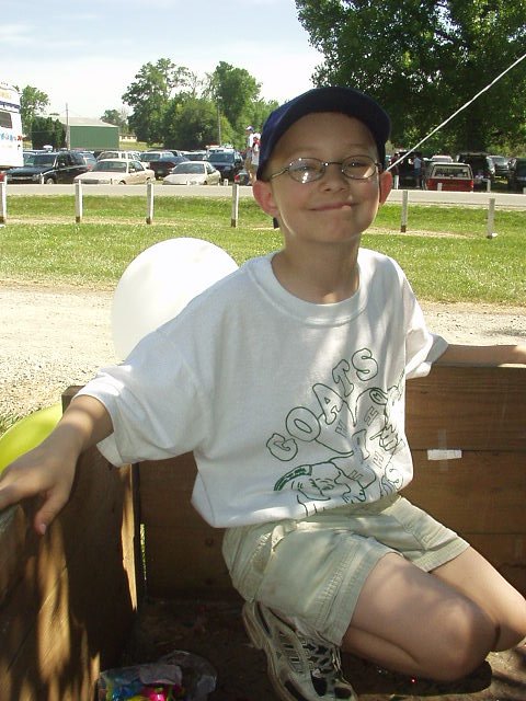 Timothy is the top salesman for "Milk A Goat" night!!