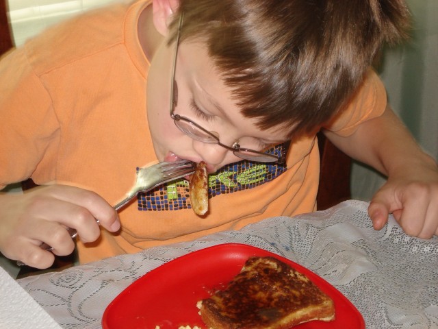 Timmy liked his Dad's french toast :)