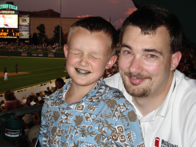 I can understand accidentally blinking, but Elijah holds his eye lids shut tight for pictures.