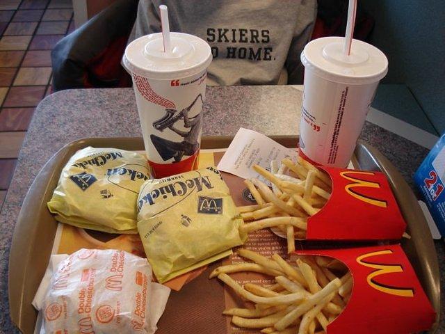 Timmy gets lesson #1 on how to eat like a king on a single father's income.  It's amazing what you can get for $5 on the dollar menu!  Timmy said "Do I REALLY have to drink water?"  The answer is yes, Timmy.  You do have to drink water.