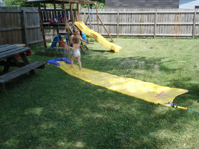 I specifically remember signing a form for my homeowner's insurance stating that my kids will never run on slip-n-slides.  Hmm.