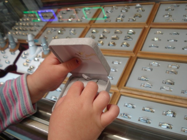 Abby says: Daddy, we have to get this one because it's for Mommy.  (Awwww!)