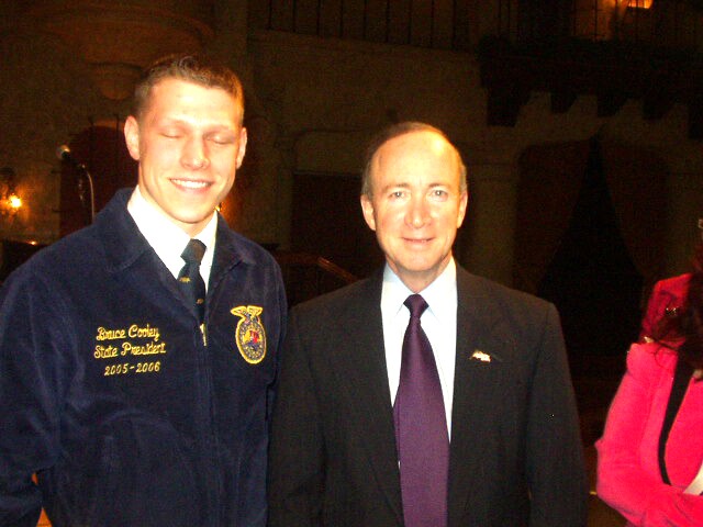 Bruce introduced Mitch Daniels at some swanky thing :) LOL!!!!  ((With his eyes closed!!))